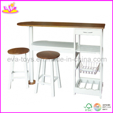 Wooden Table and Stools (WO8G084)